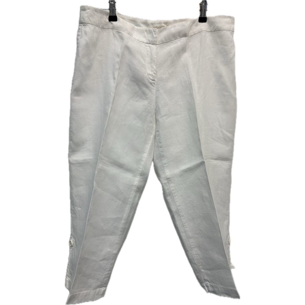 Eileen Fisher Petite White Linen Capri Pants Size PL